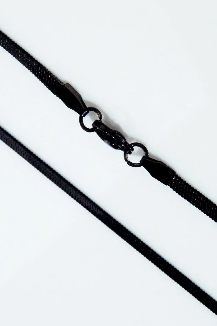 Flat Snake Chain - Black