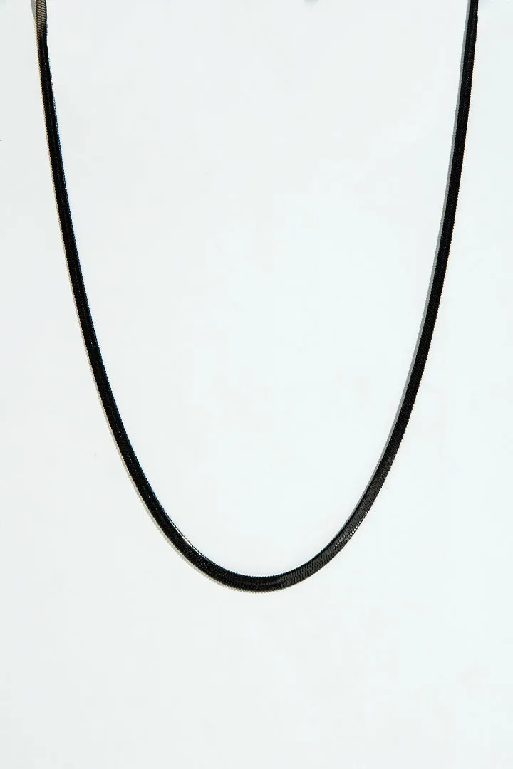 Flat Snake Chain - Black