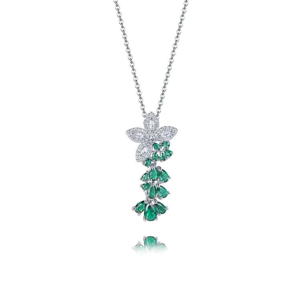 Flower Green Spinel Necklace