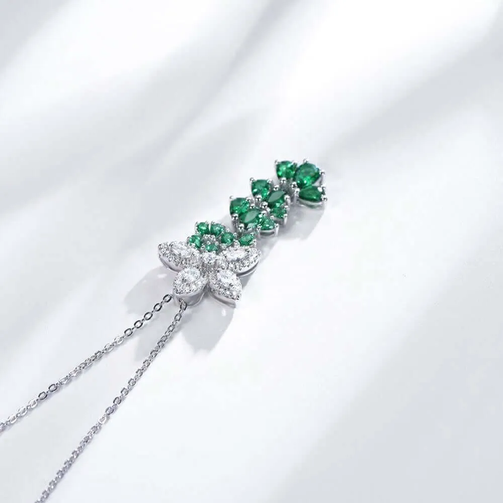 Flower Green Spinel Necklace