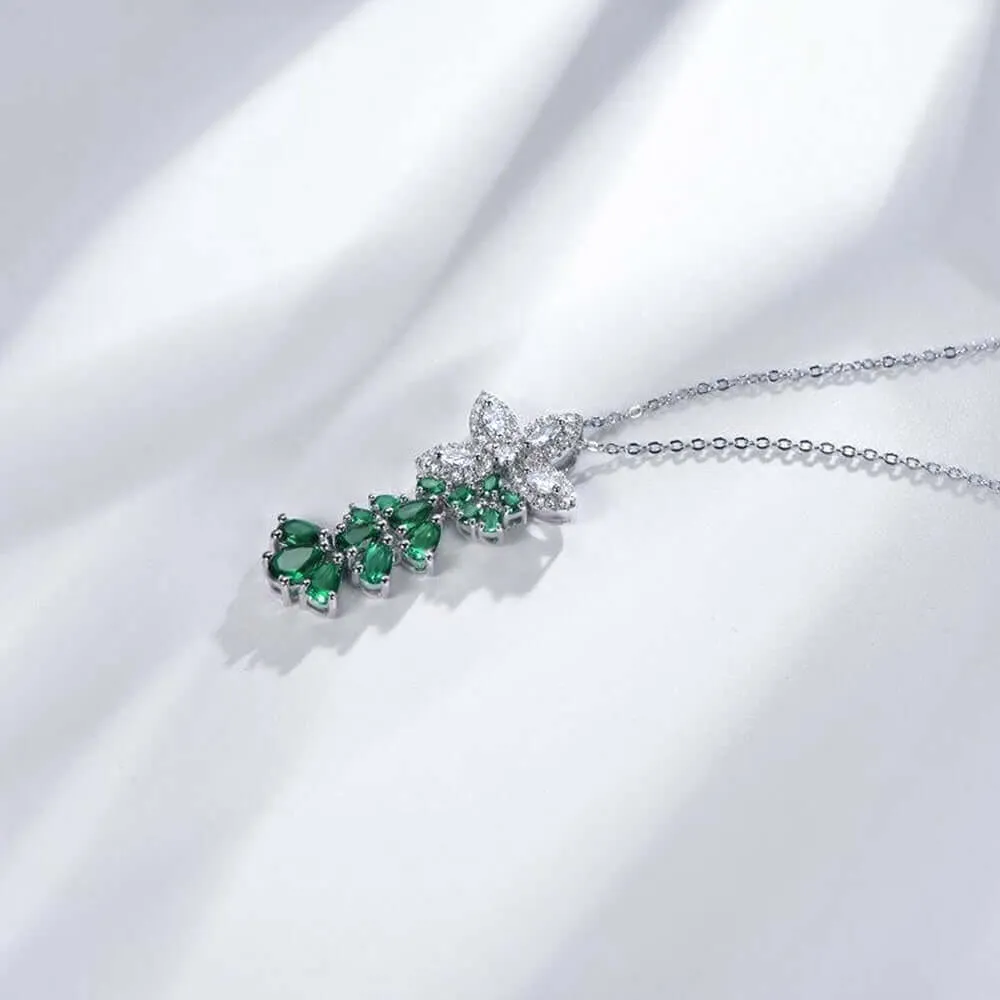 Flower Green Spinel Necklace