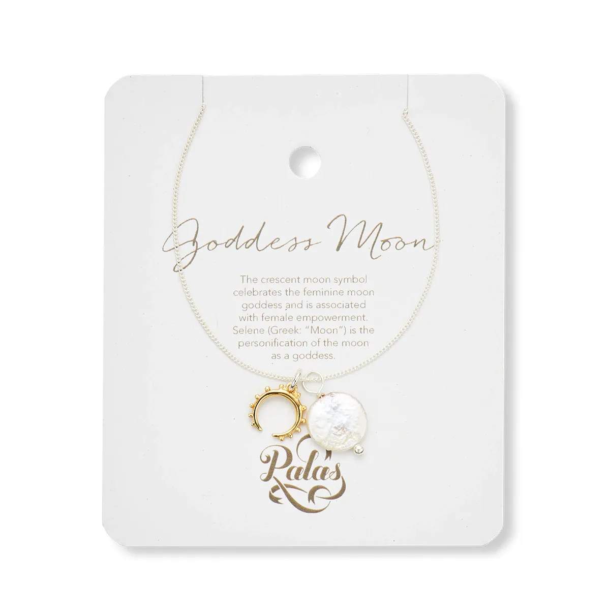 Goddess Moon and Pearl Amulet Necklace