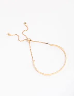 Gold Simple Solid Bangle Toggle Bangle