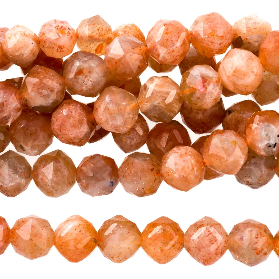 Golden Sunstone 6mm Double Heart Faceted - 15-16 Inch