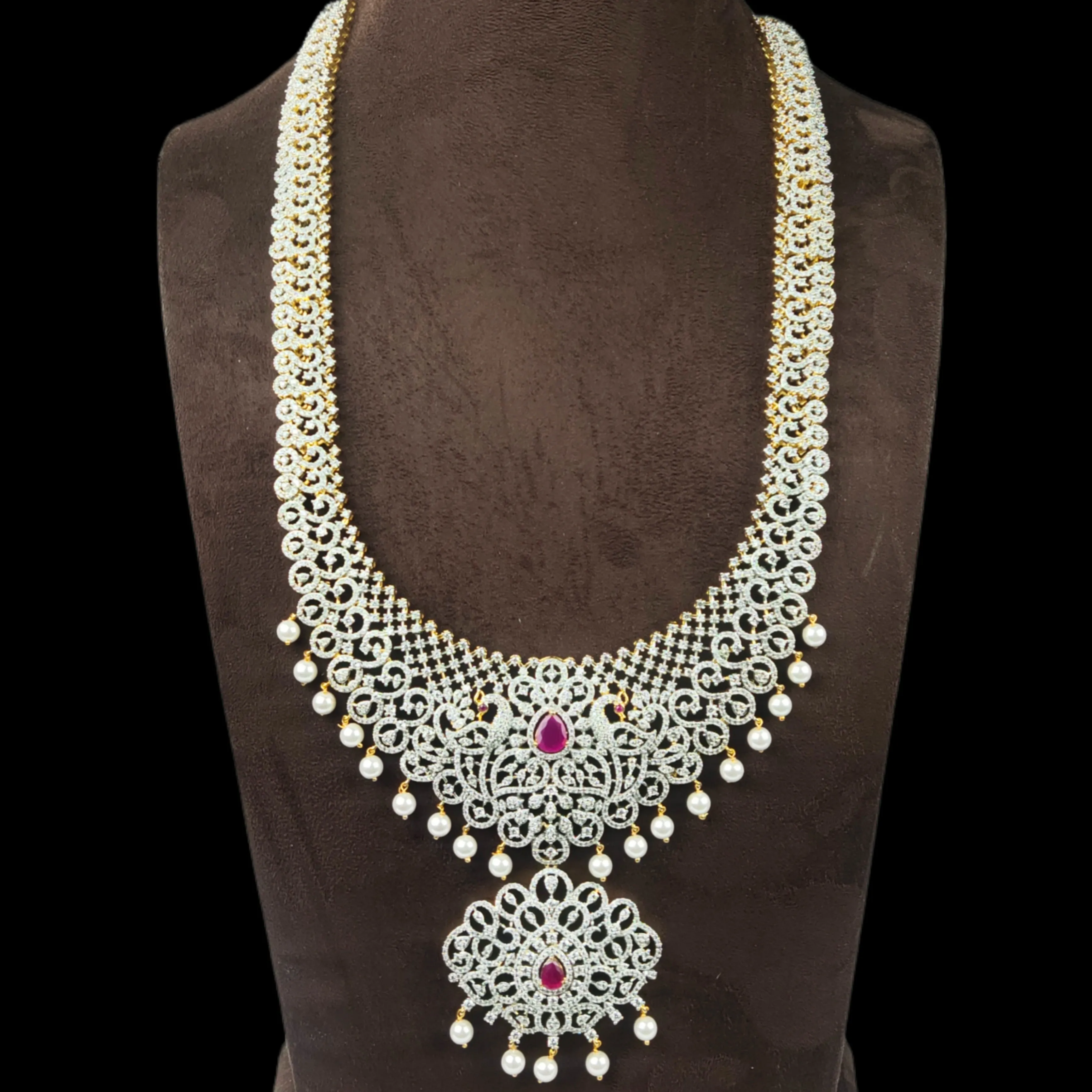 Grand American Diamond Necklace Set By Asp Fashion Jewellery