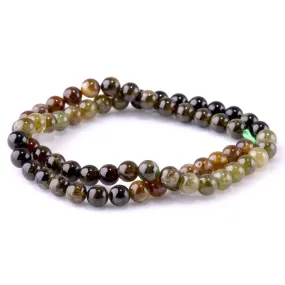 Green Garnet 6mm Round Banded - 15-16 Inch