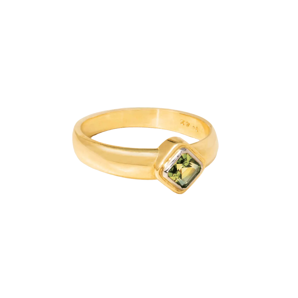 Green Gold Sapphire Ring