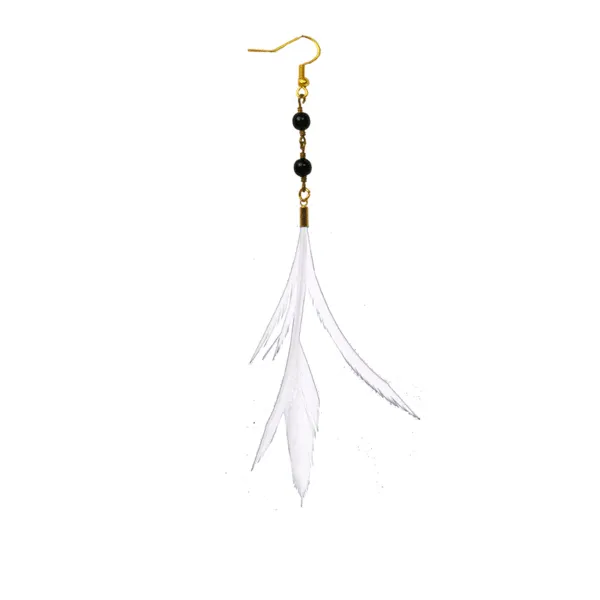 Handmade Feather Earrings Lana in White