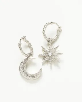 Harris Reed Moonlight Pearl Hoop Earrings | Silver Plated/Pearl