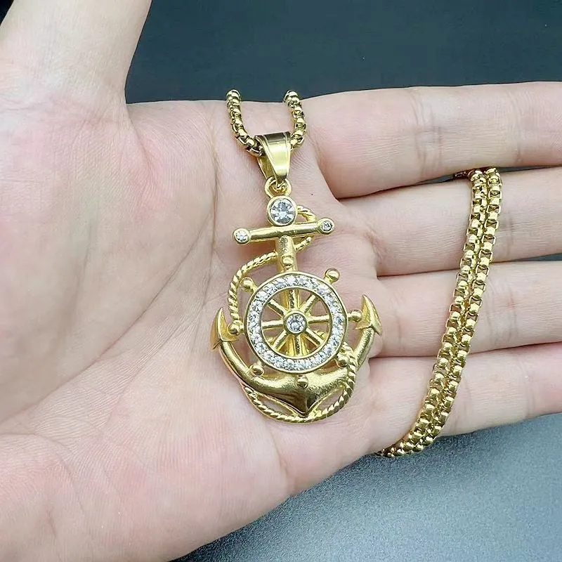 Hip Hop Diamond Anchor Pendant Zircon Pendant