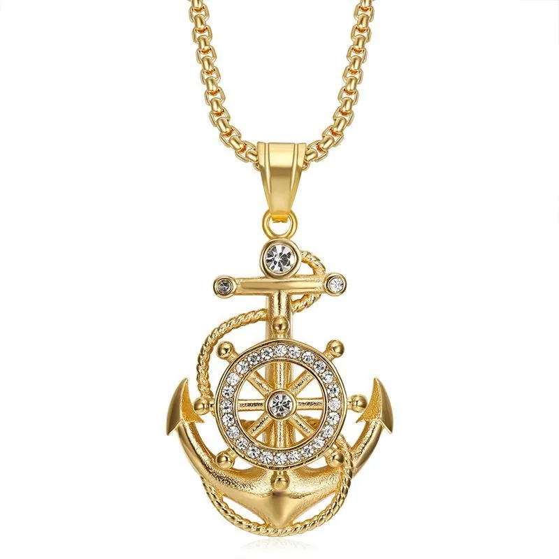 Hip Hop Diamond Anchor Pendant Zircon Pendant