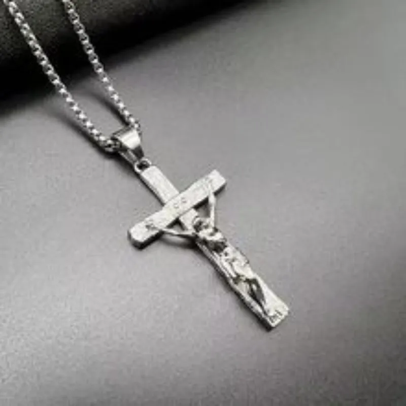 Hip Hop Titanium Steel Vacuum Plating Jehovah's Passion Cross Pendant