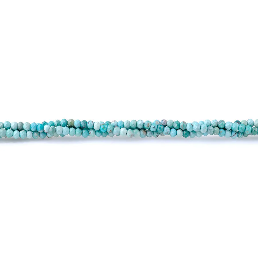 Hubei Turquoise Blue 4mm Rondelle Faceted AAA Grade - 15-16 Inch