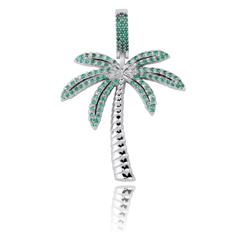 Iced Coconut tree solid pendant