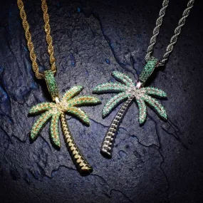 Iced Coconut tree solid pendant