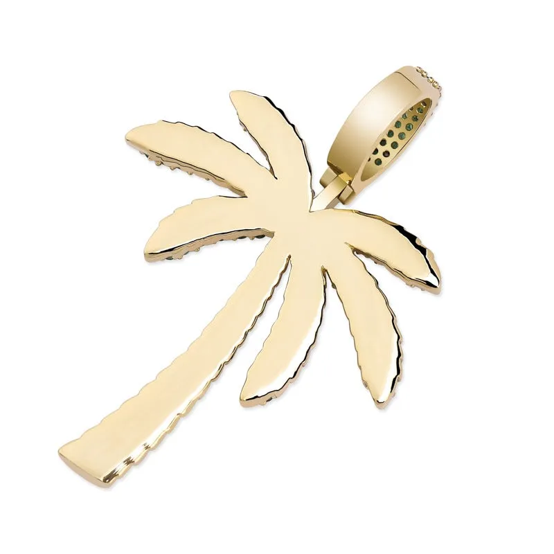 Iced Coconut tree solid pendant