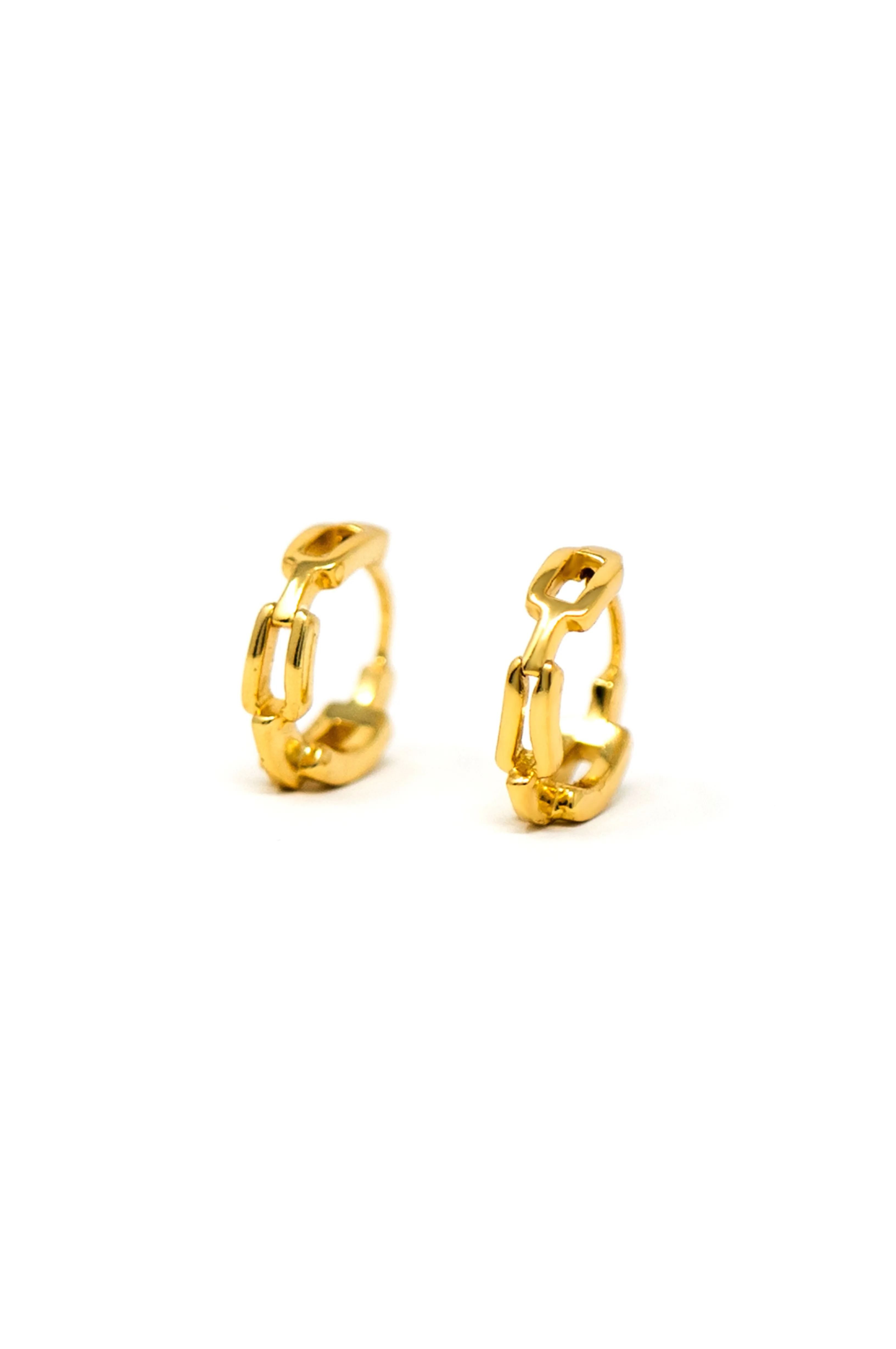 Interlinked Front And Back Gold Plated Sterling Silver Hoop Earrings