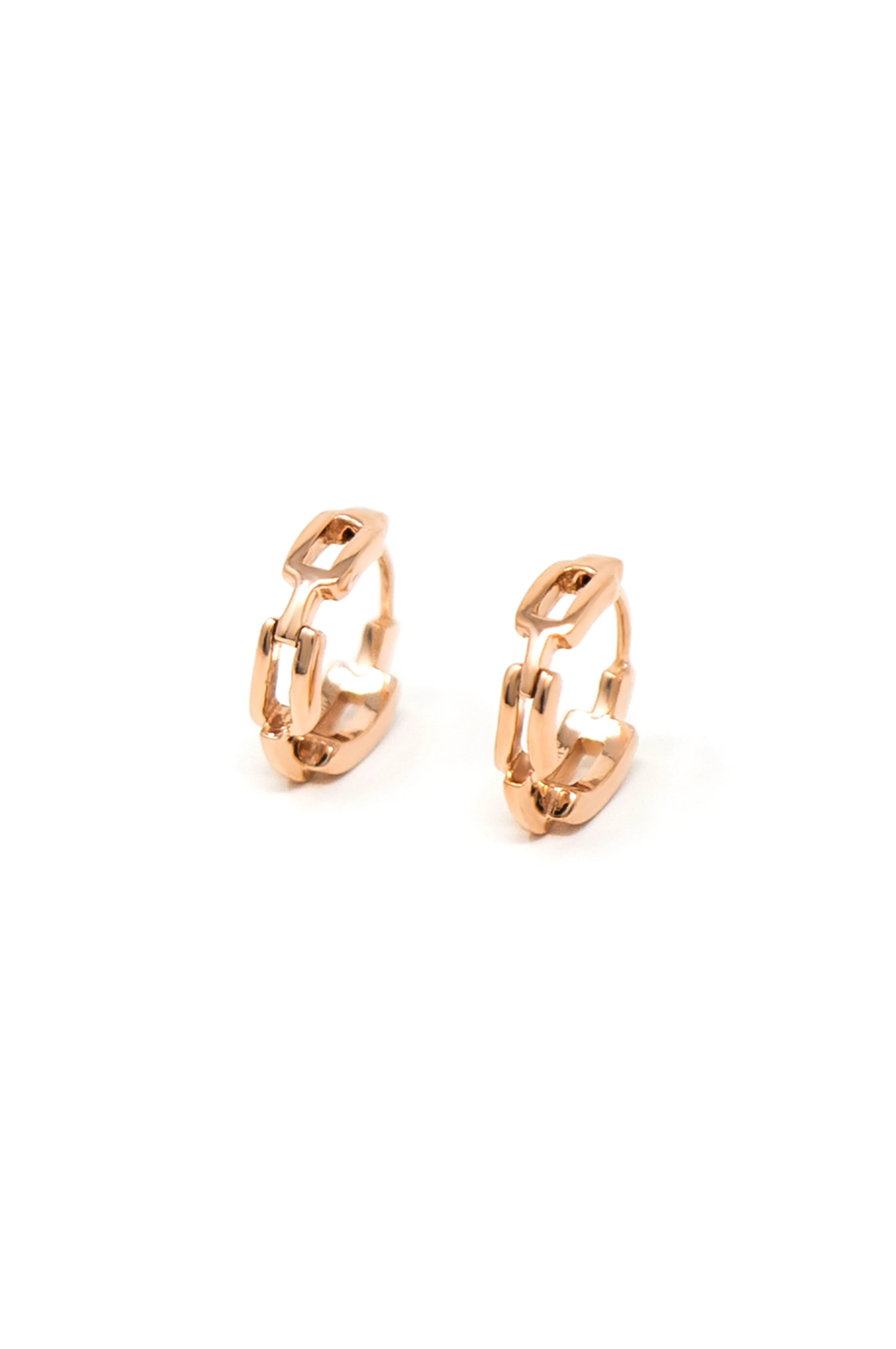 Interlinked Front And Back Gold Plated Sterling Silver Hoop Earrings