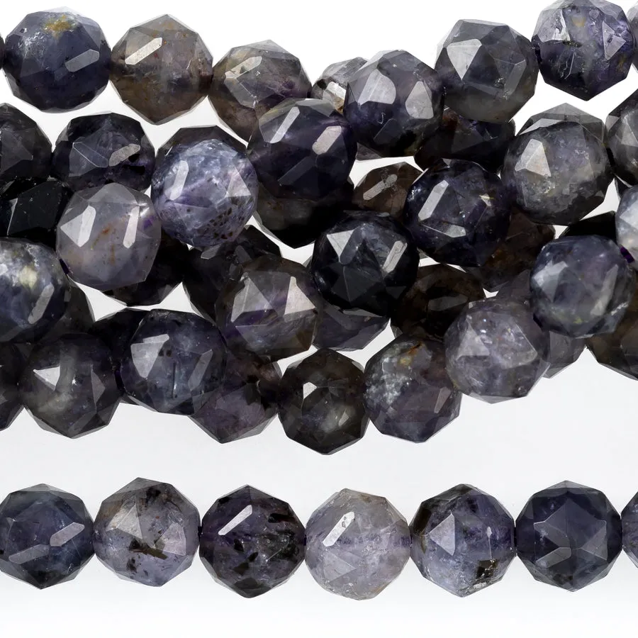 Iolite 6mm Double Heart Faceted - 15-16 Inch