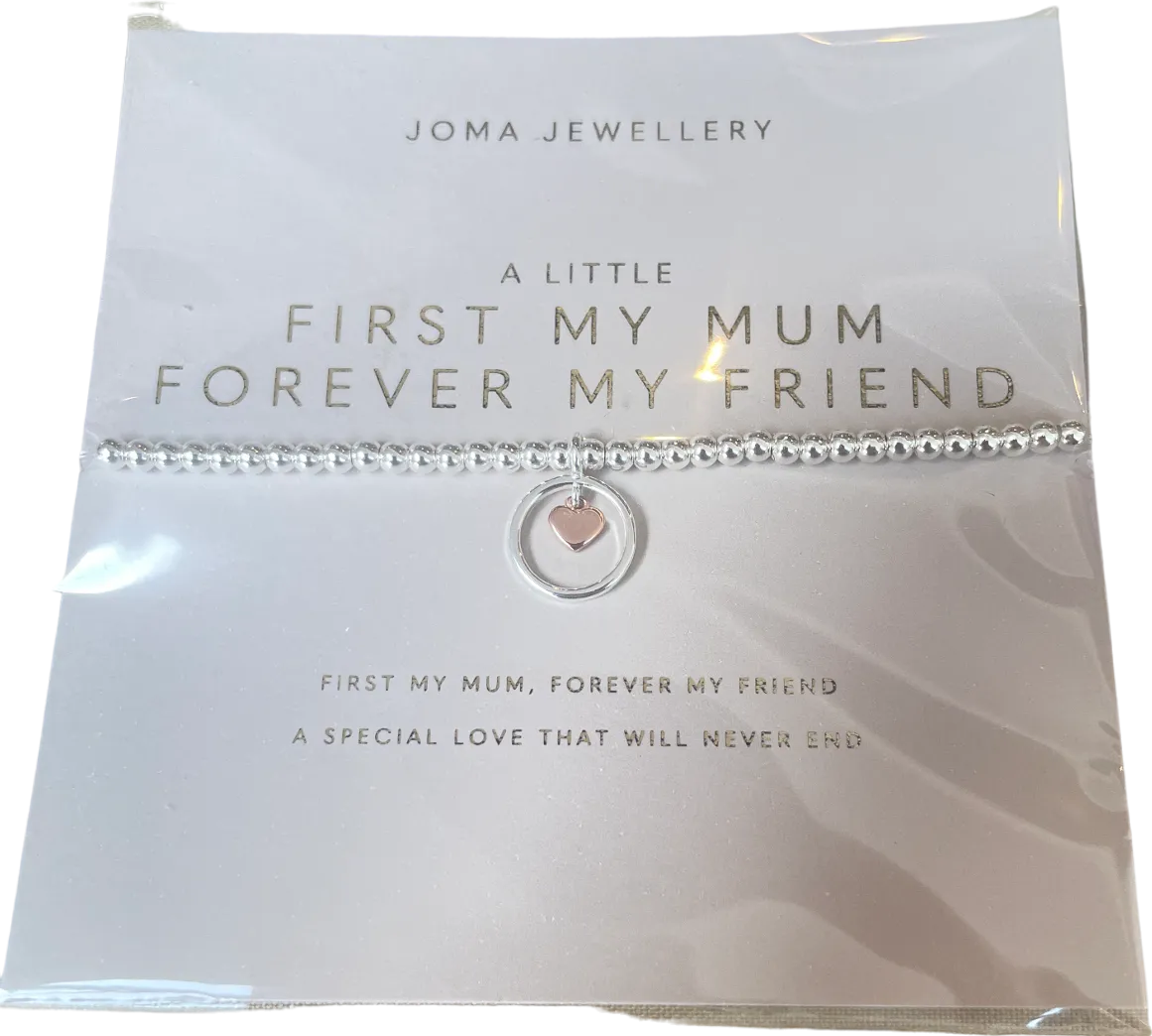 Joma Jewellery Silver / Rose Gold  'First My Mum Forever My Friend' Bracelet One Size