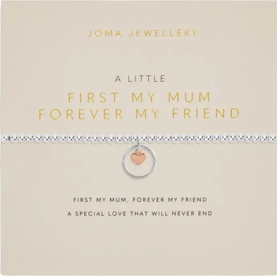 Joma Jewellery Silver / Rose Gold  'First My Mum Forever My Friend' Bracelet One Size