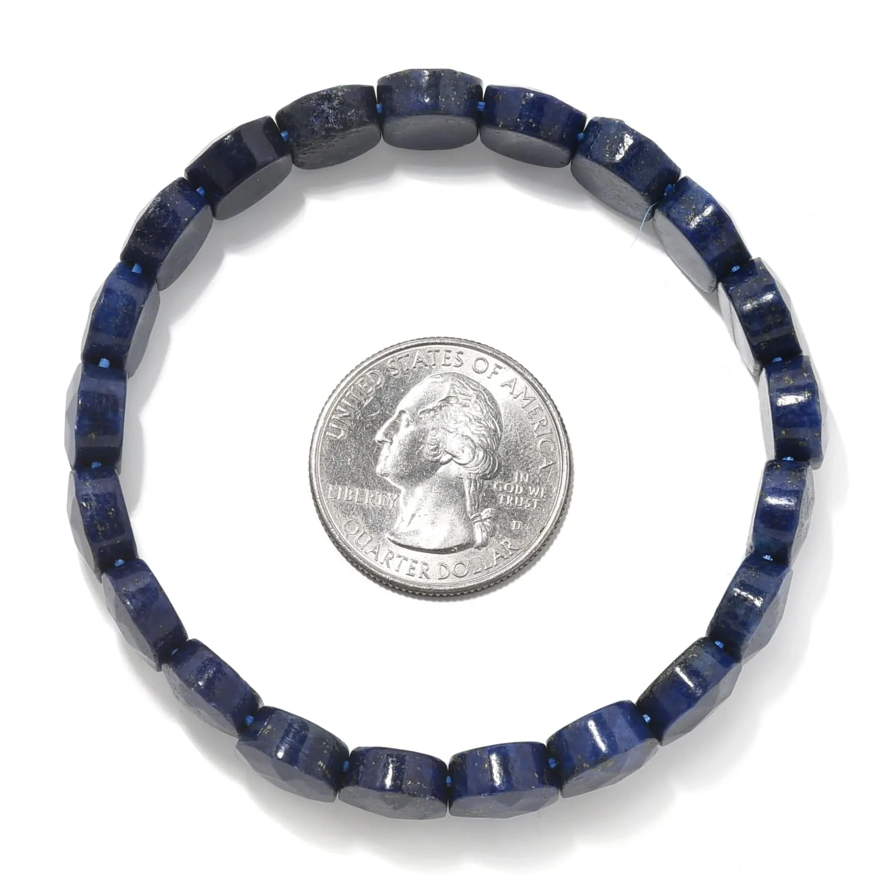 Lapis Lazuli Natural Gemstone 14mm Beads Elastic Bracelet