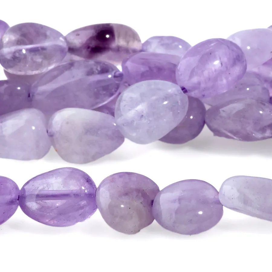 Lavender Amethyst 7x9-8x10mm Pebble - 15-16 Inch