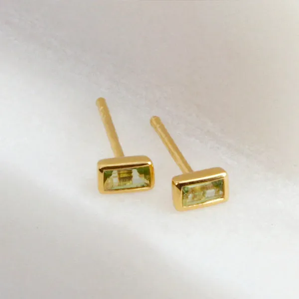 Leda Studs Peridot Gold