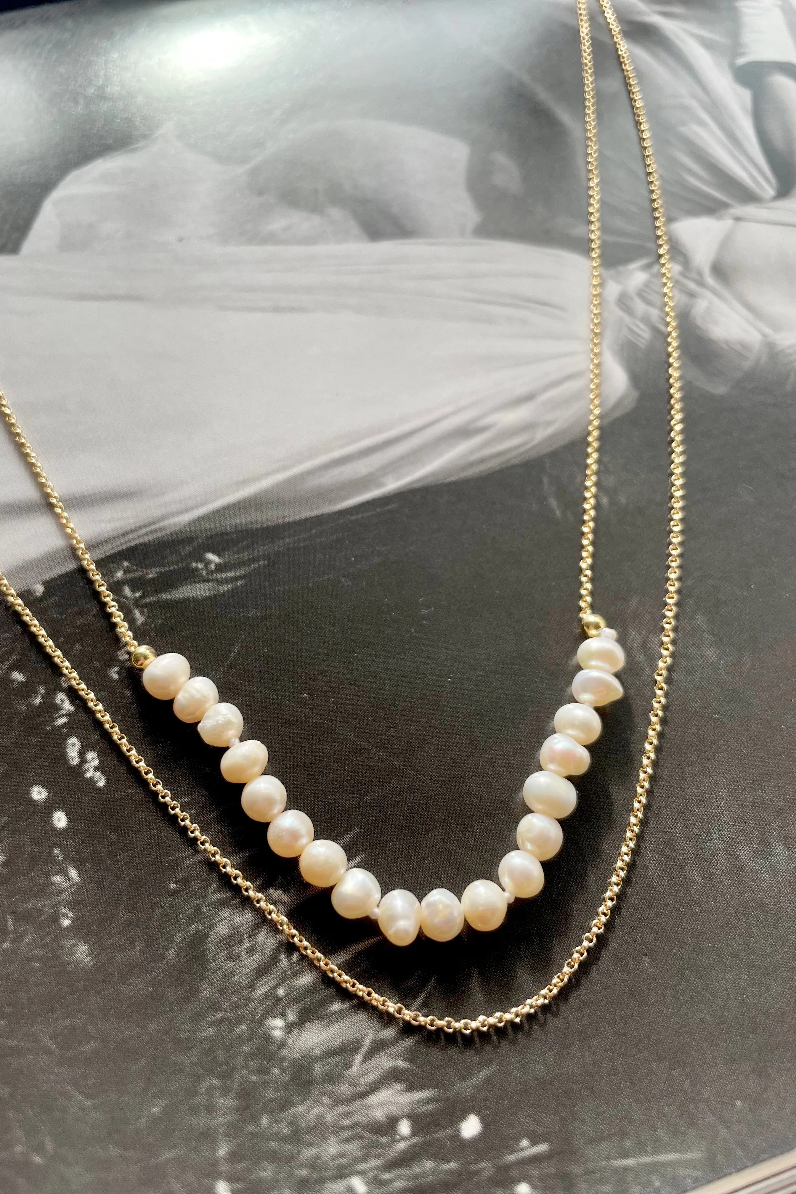 Leona Necklace - Freshwater Pearls & Gold