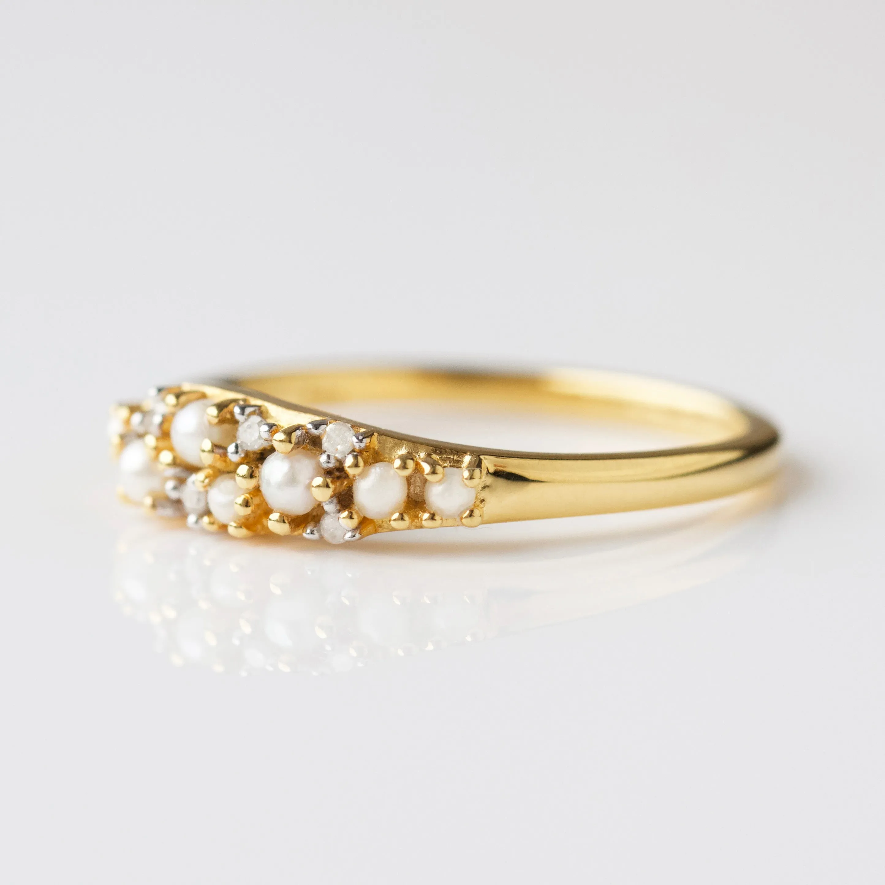 Madeline Pearl and Diamond Scatter Ring