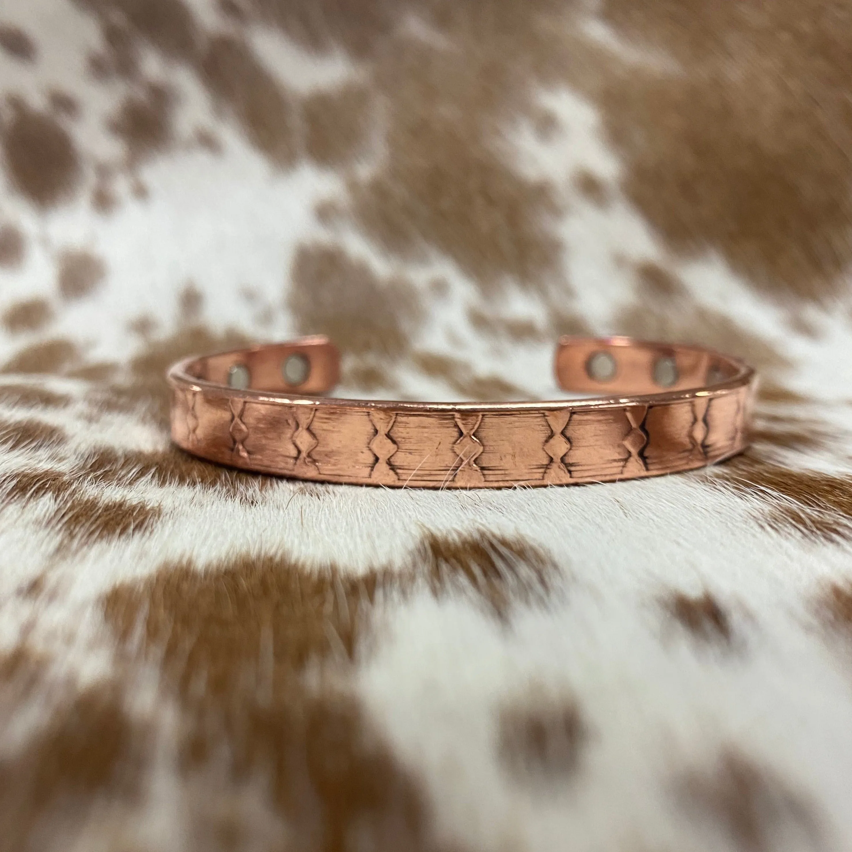 Magnetic Copper Cuff - Knots