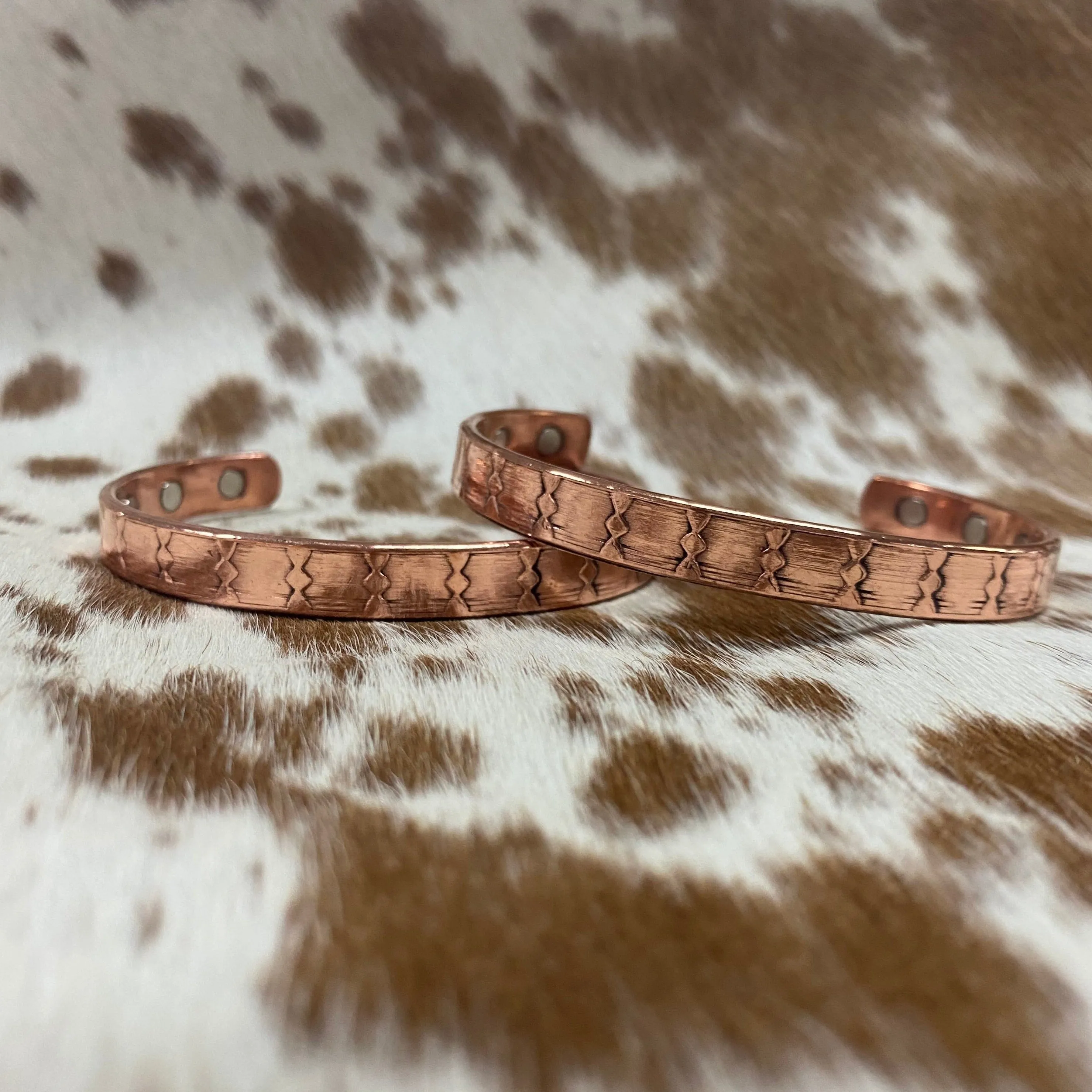 Magnetic Copper Cuff - Knots