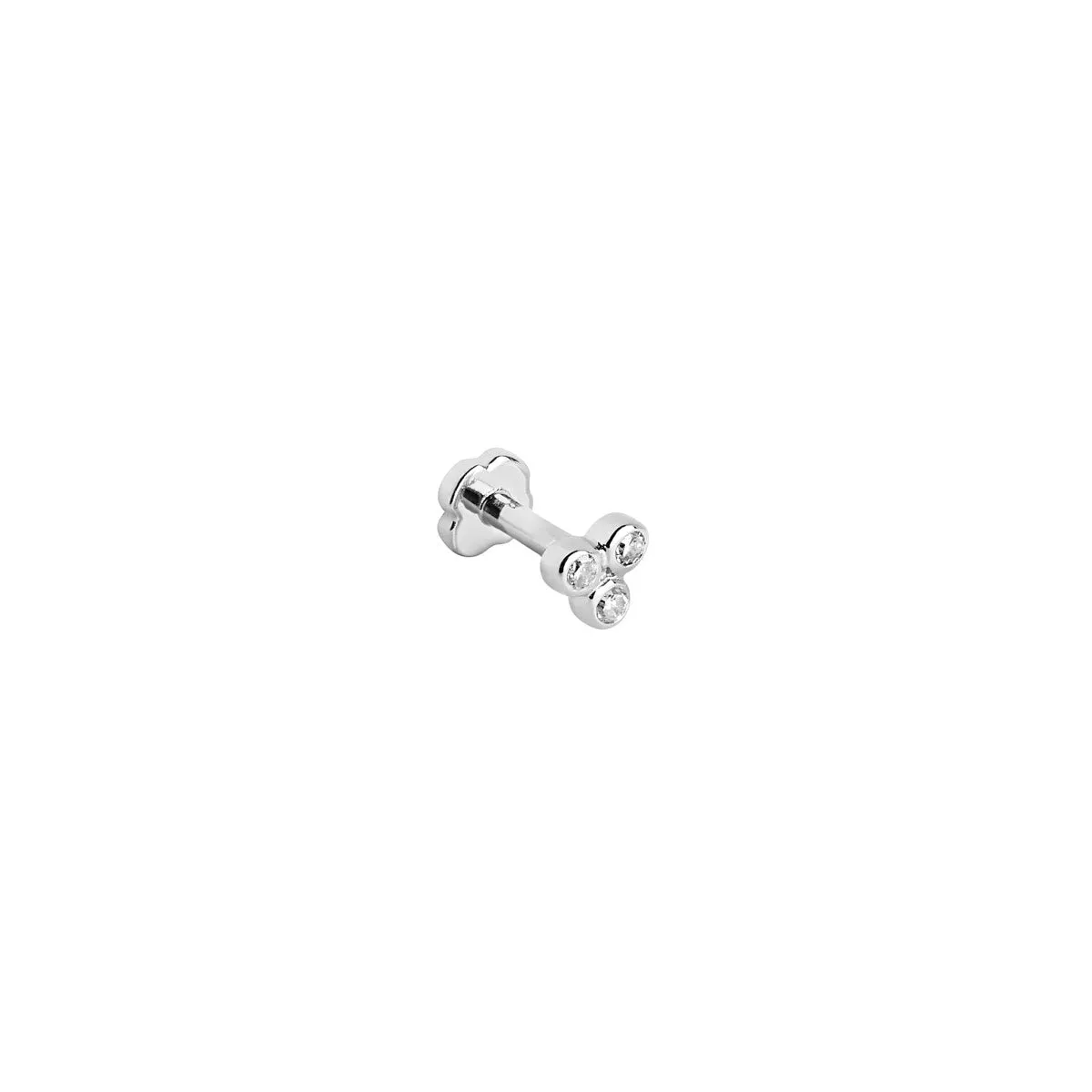 MBF Diamond Triad large Labret, 14k White Gold