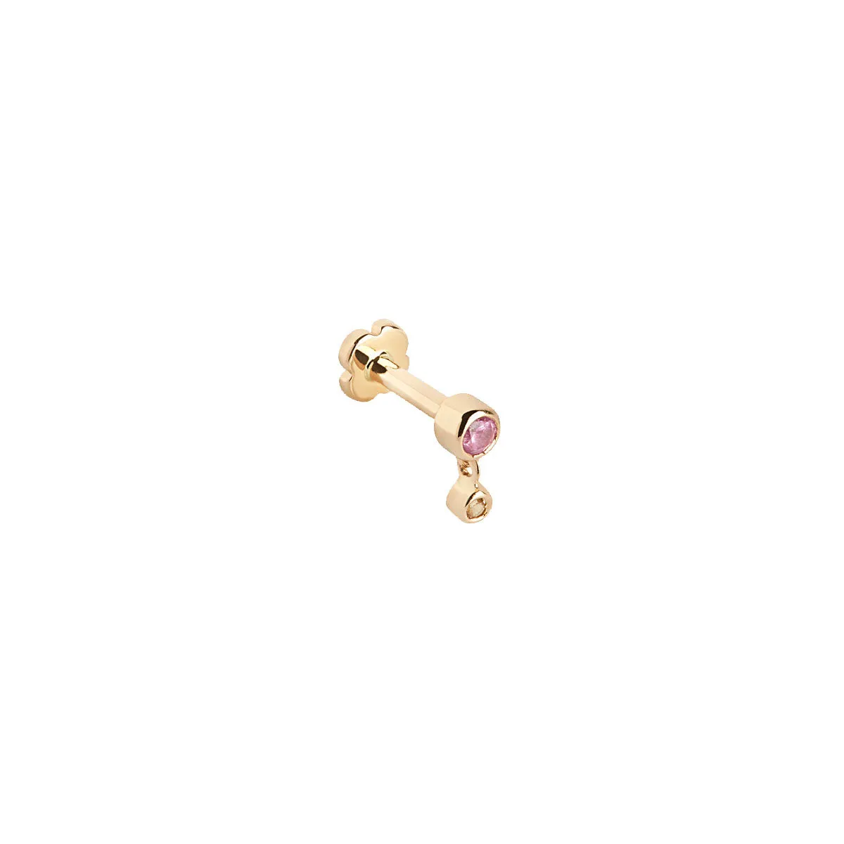 MBF Mini Me Pink Labret, 14k Gold