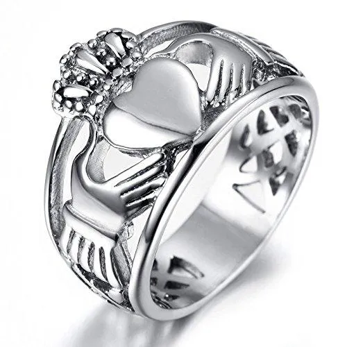 Men Stainless Steel Claddagh Ring