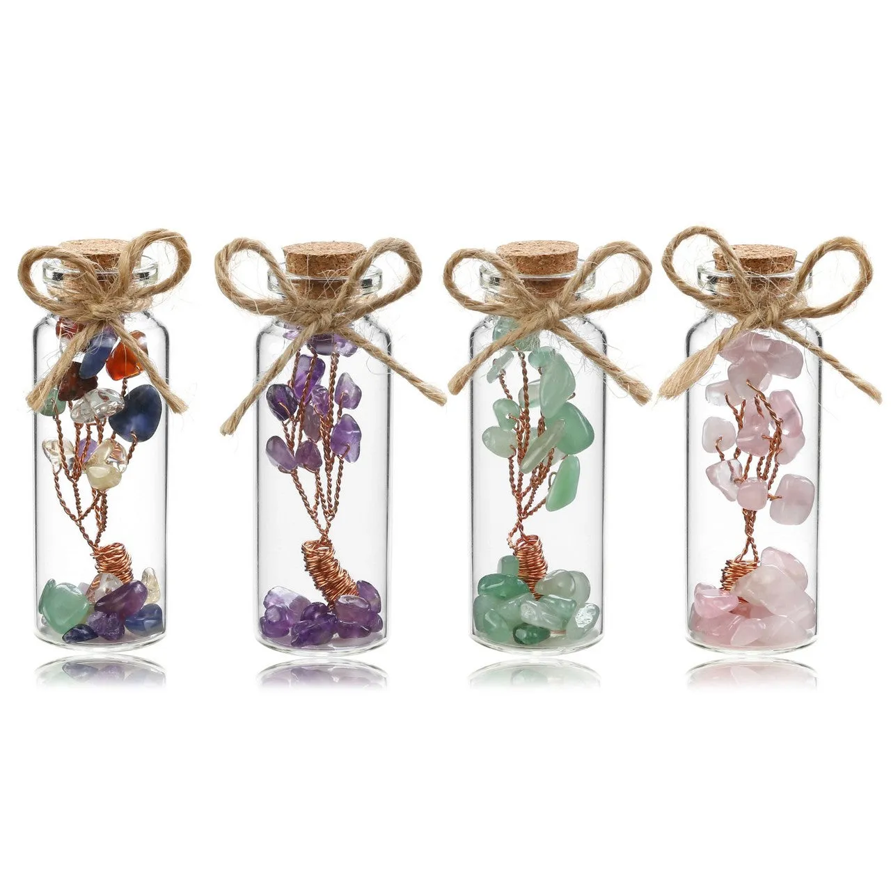 Mini Crystal Money Tree Wishing Bottles 4 Pack | Jovivi