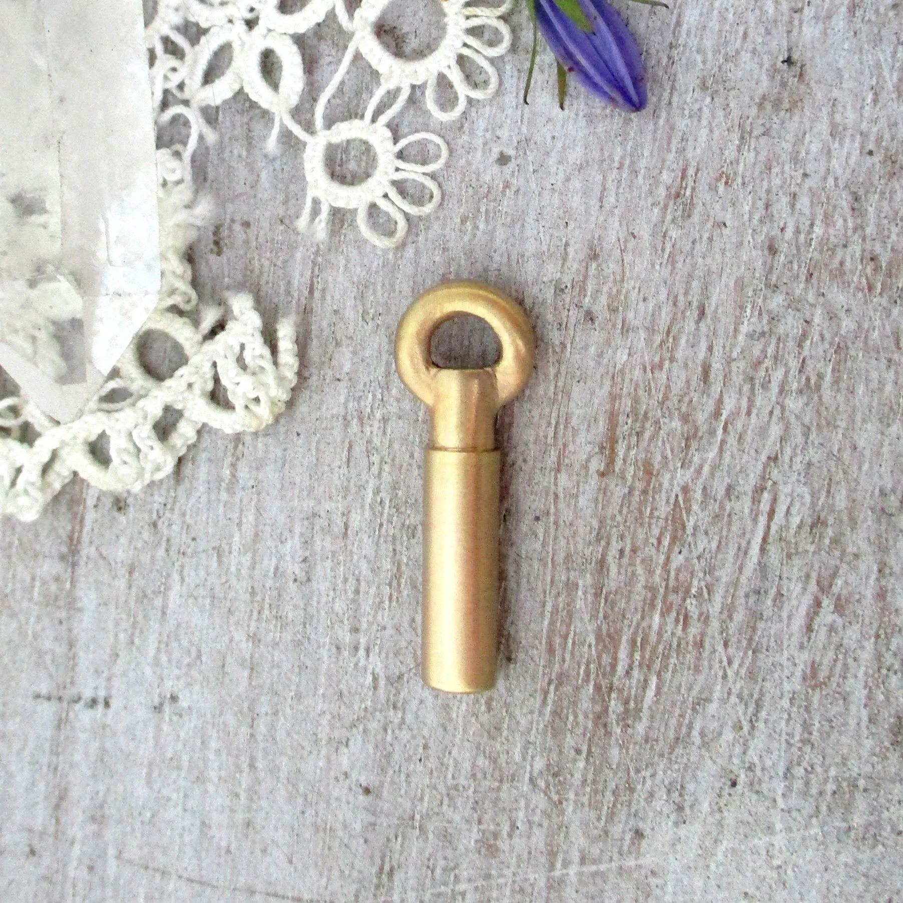 Mini Solid 14K Gold Cylinder Urn Pendant for Cremation Ashes