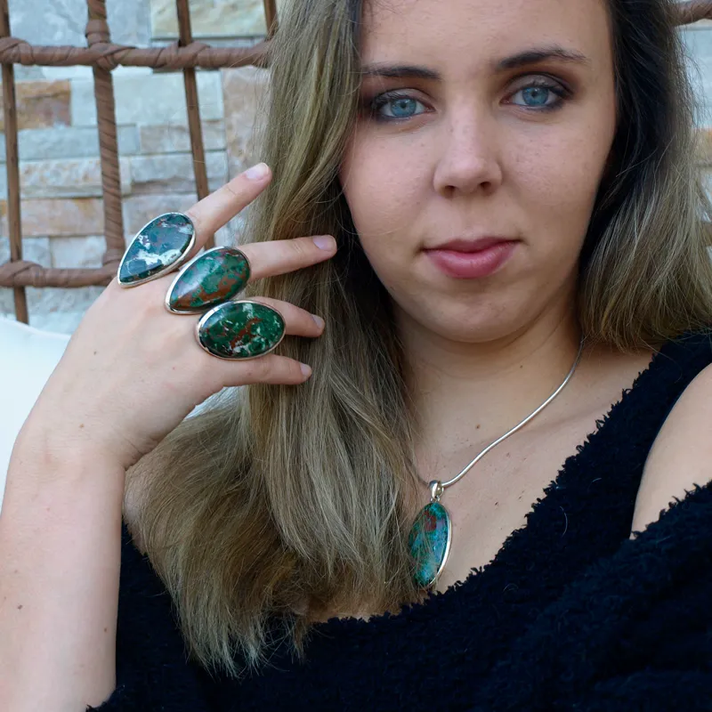 Montie Chrysocolla Statement Ring - F