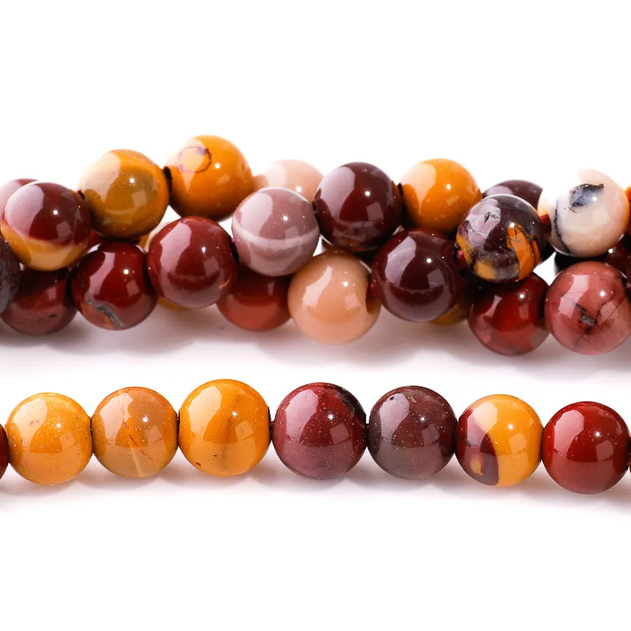 Mookaite 8mm Round - Large Hole Beads