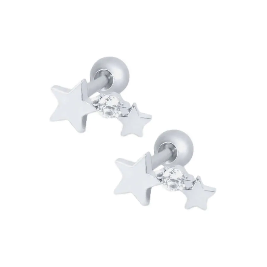 Orion Star Piercing Barbell Ball Back Earrings Sleeper Earrings