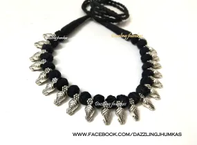 Oxidised silver Jewellery | Kolhapuri necklace in Black Pattern 2