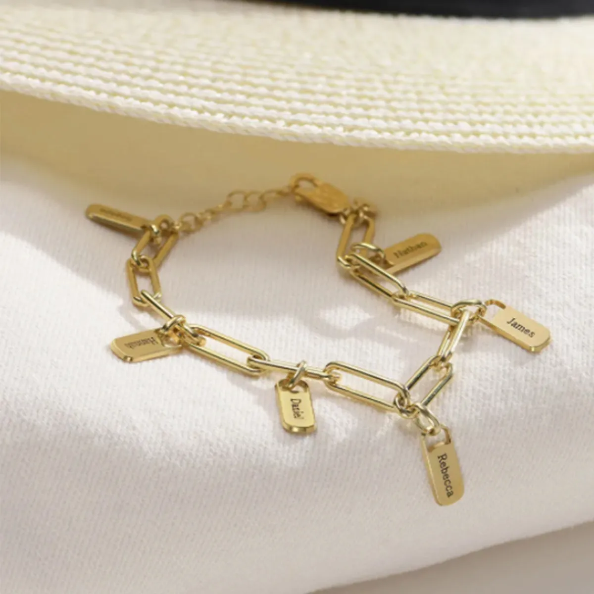 Personalized Unassailable Chain Bracelet in 14kt Gold Over Sterling Silver