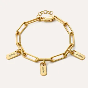 Personalized Unassailable Chain Bracelet in 14kt Gold Over Sterling Silver