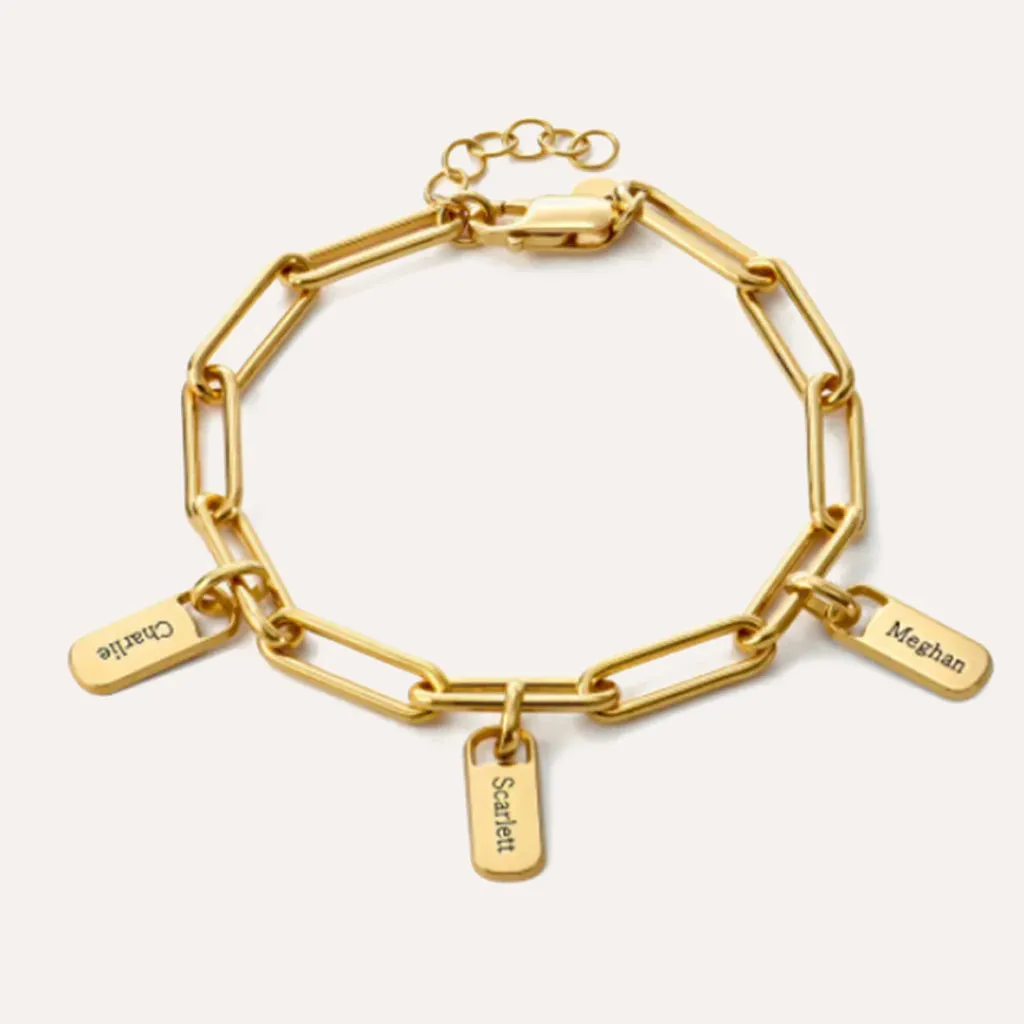 Personalized Unassailable Chain Bracelet in 14kt Gold Over Sterling Silver