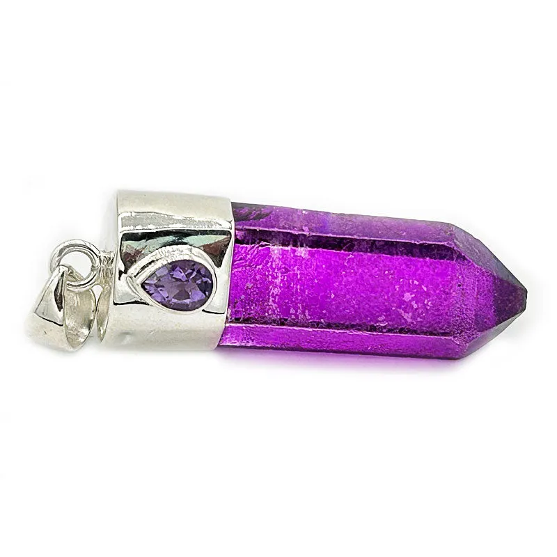 Pink Aura Amethyst Pendant (A)