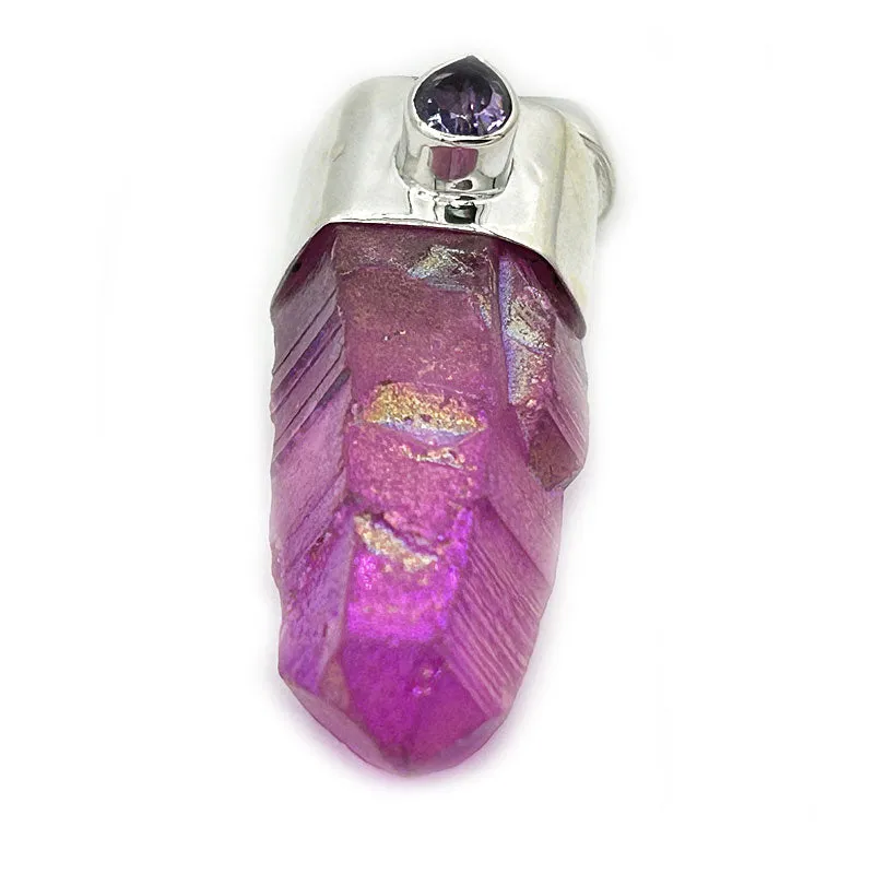 Pink Aura Amethyst Pendant (C)