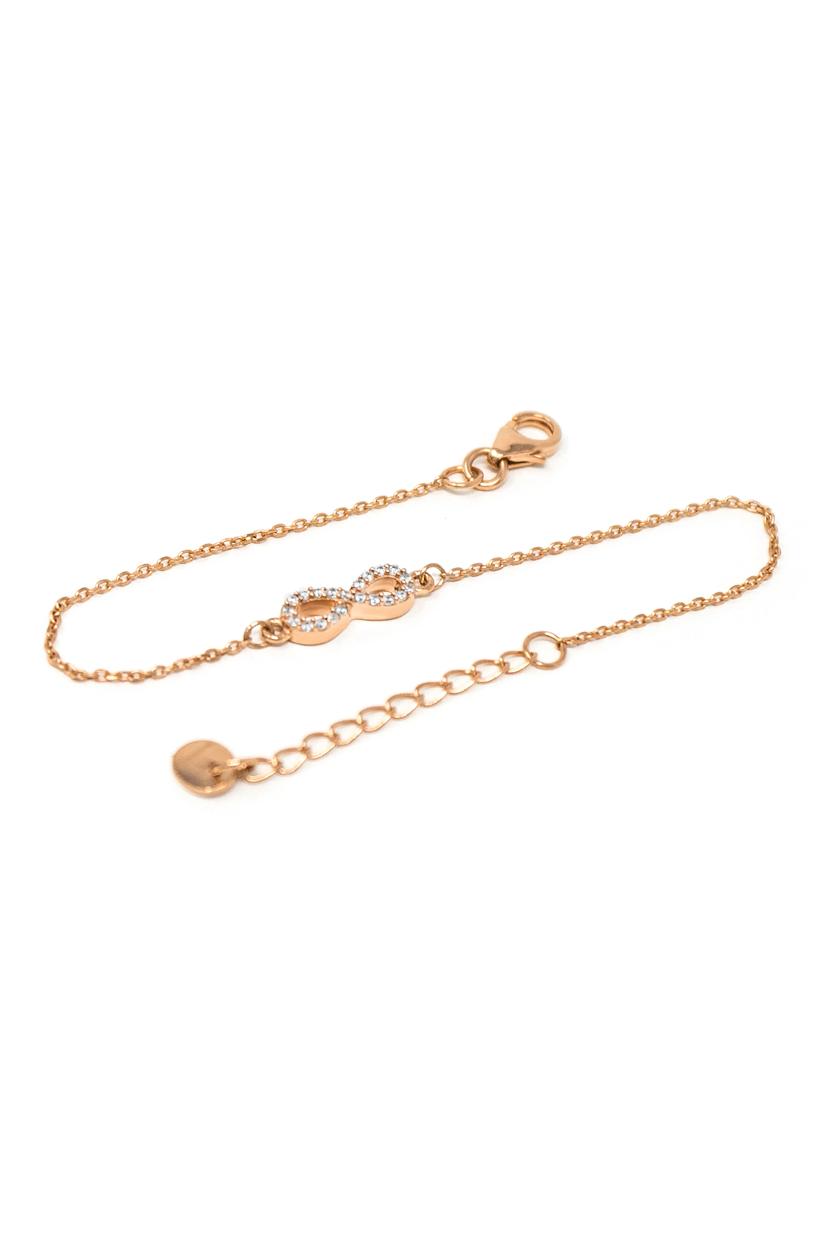 Pretty Tiny Infinity Gold Plated Sterling Silver Chain Bracelet