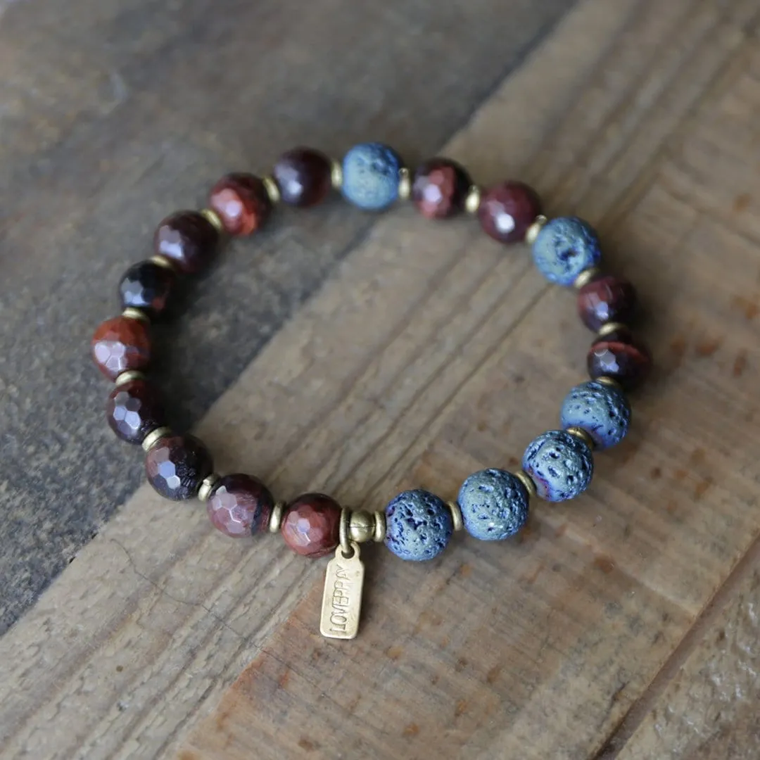 Prosperity Red Tigers Eye Essential Oil Diffuser Bracelet, Aromatherapy Bracelet