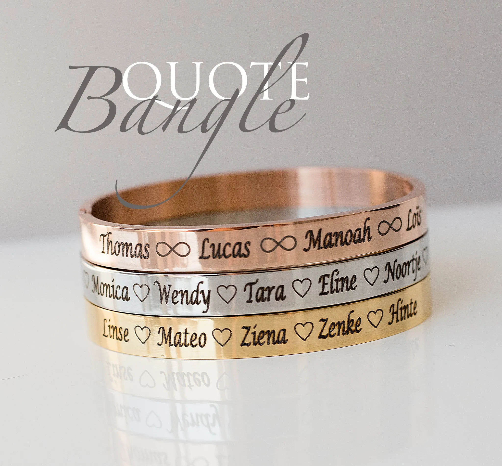 Quote bangle silver