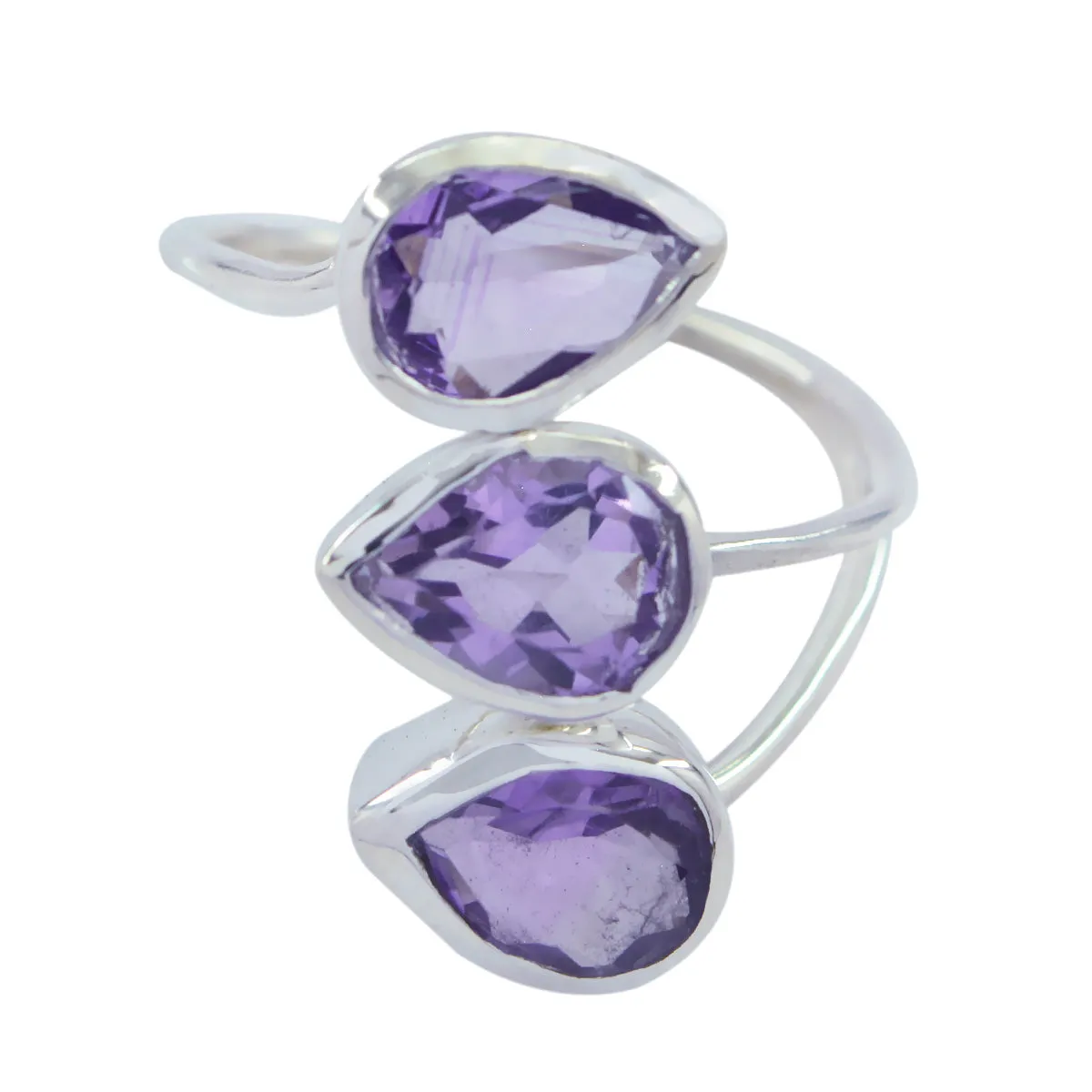 Ravishing Gem Amethyst 925 Sterling Silver Ring Estate Jewelry For Sale